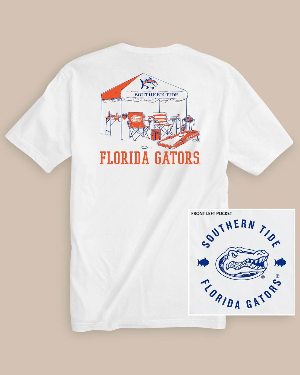 The back view of the Florida Gators Tailgate Time T-Shirt by Southern Tide - Classic White
